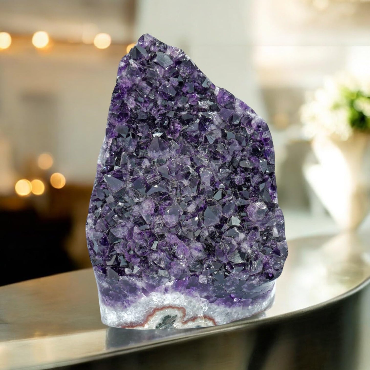 Natural Raw Amethyst Cluster | Calming Space Energy & Feng Shui Healing Decor for Mindfulness Room