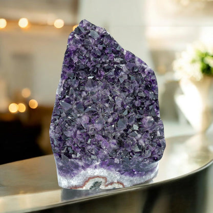 Natural Raw Amethyst Cluster | Calming Space Energy & Feng Shui Healing Decor for Mindfulness Room