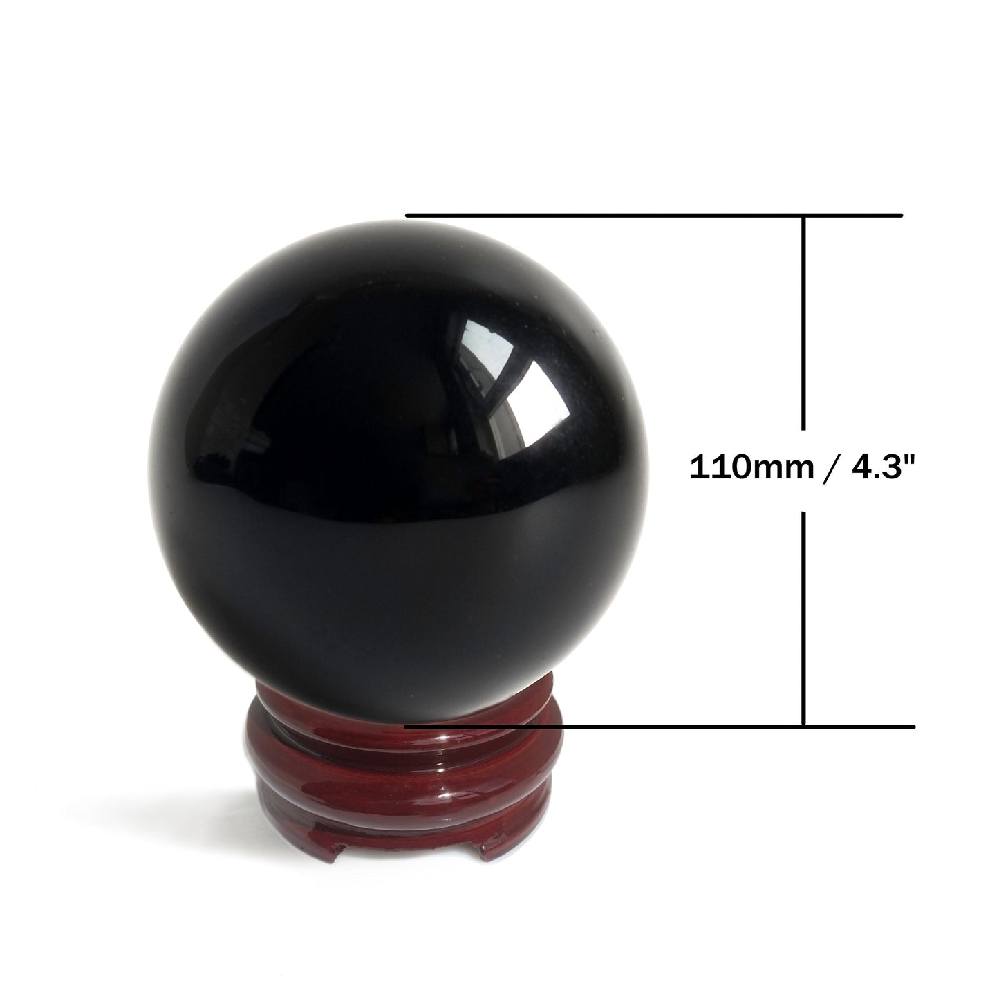 Natural Black Obsidian Crystal Ball for Scrying, Feng Shui & Energy Protection