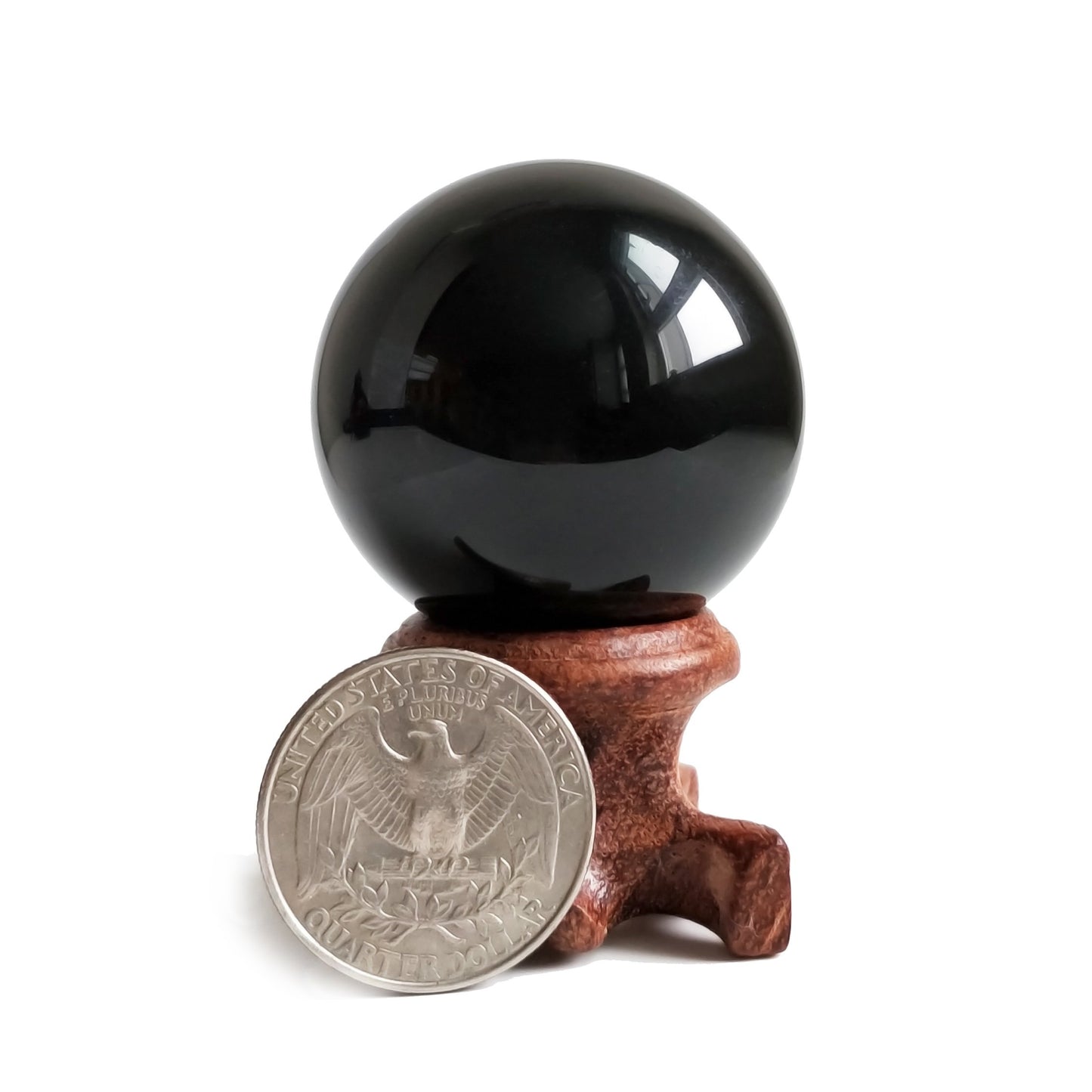 Natural Black Obsidian Crystal Ball for Scrying, Feng Shui & Energy Protection
