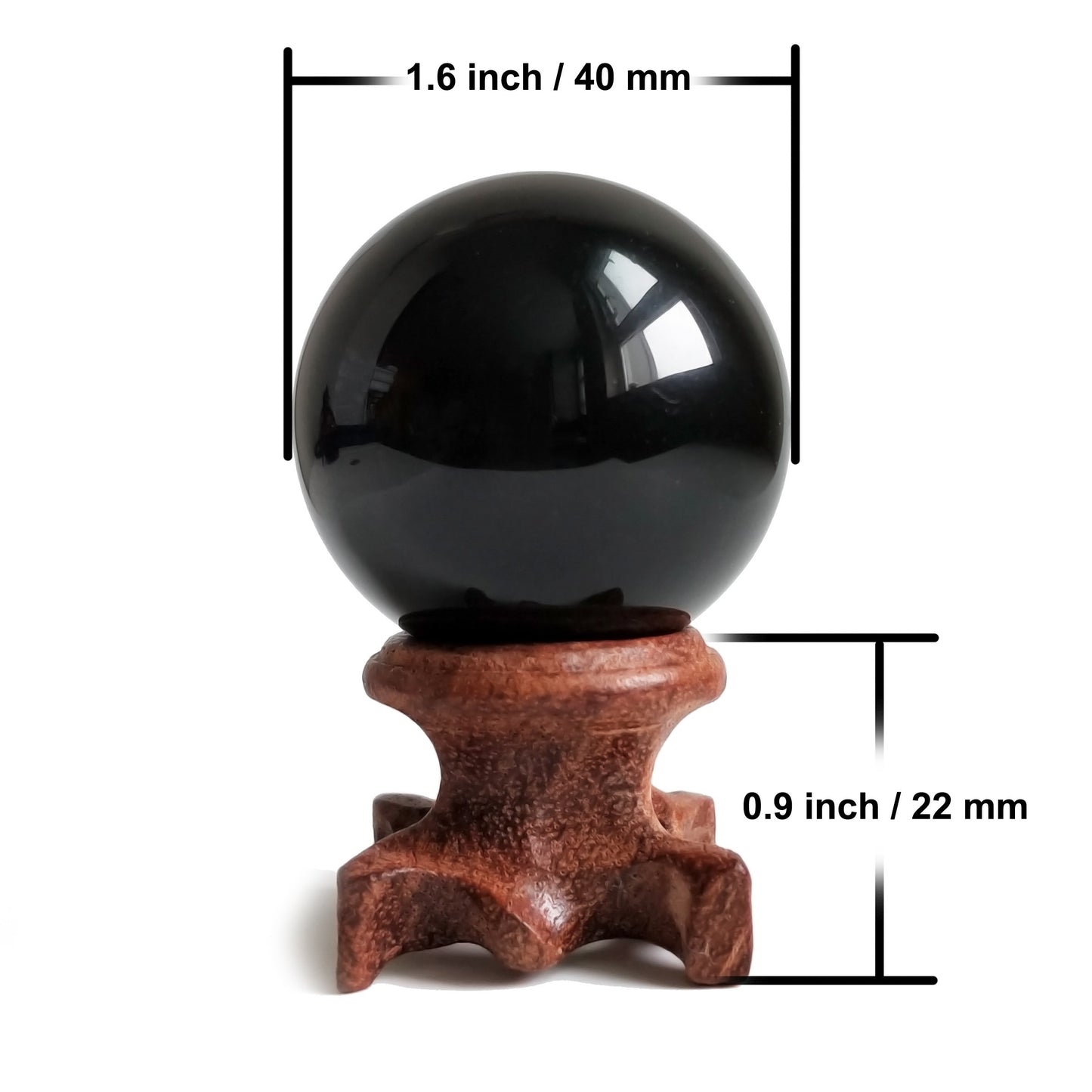 Natural Black Obsidian Crystal Ball for Scrying, Feng Shui & Energy Protection
