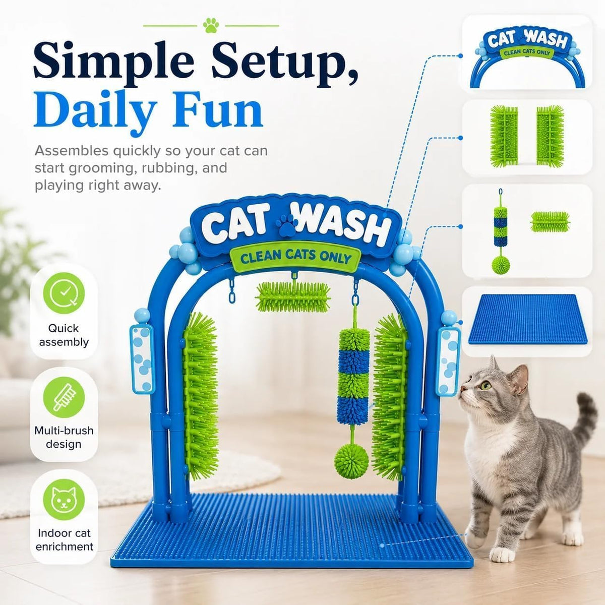 2027 New Cat Wash Grooming Station, Cat Car Wash Scratcher，1PCS