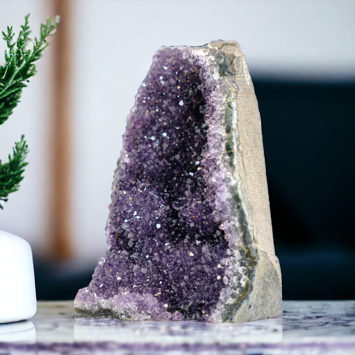 Natural Raw Amethyst Cluster | Calming Space Energy & Feng Shui Healing Decor for Mindfulness Room