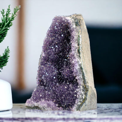 Natural Raw Amethyst Cluster | Calming Space Energy & Feng Shui Healing Decor for Mindfulness Room