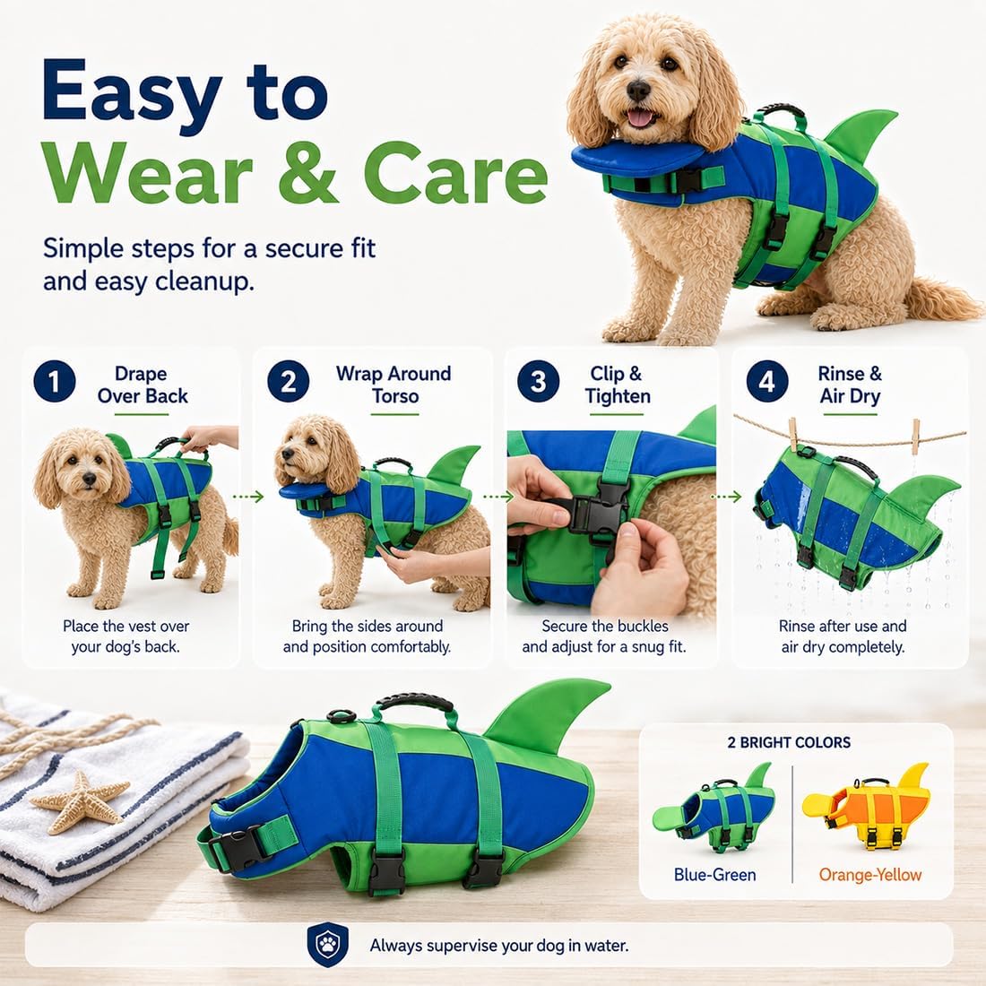 Dog Life Jacket with Chin Float