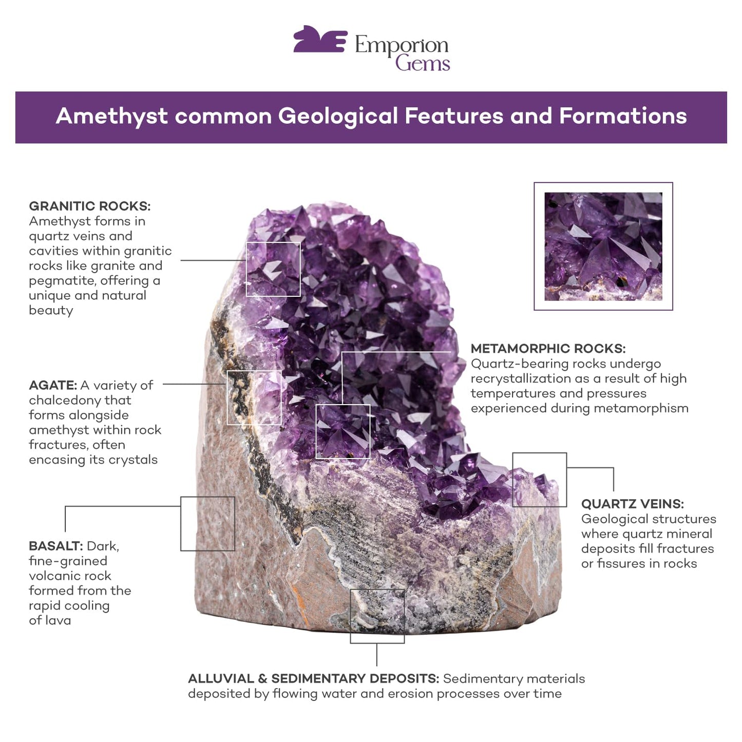 Natural Raw Amethyst Cluster | Calming Space Energy & Feng Shui Healing Decor for Mindfulness Room