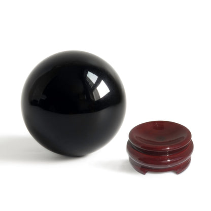 Natural Black Obsidian Crystal Ball for Scrying, Feng Shui & Energy Protection