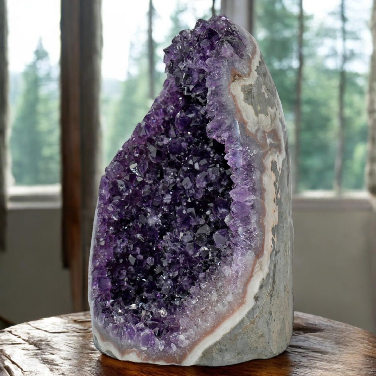 Natural Raw Amethyst Cluster | Calming Space Energy & Feng Shui Healing Decor for Mindfulness Room