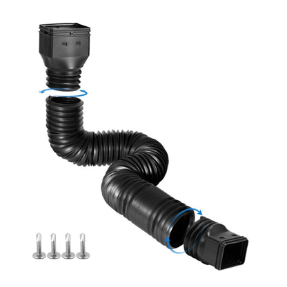 Flexible Downspout Extension Kit – 22–63 in Rainwater Drainage Pipe