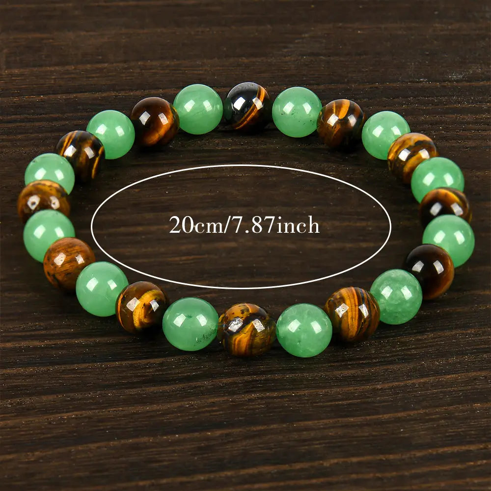 Money Attraction Bracelets | Golden Tiger Eye & Green Aventurine for Prosperity