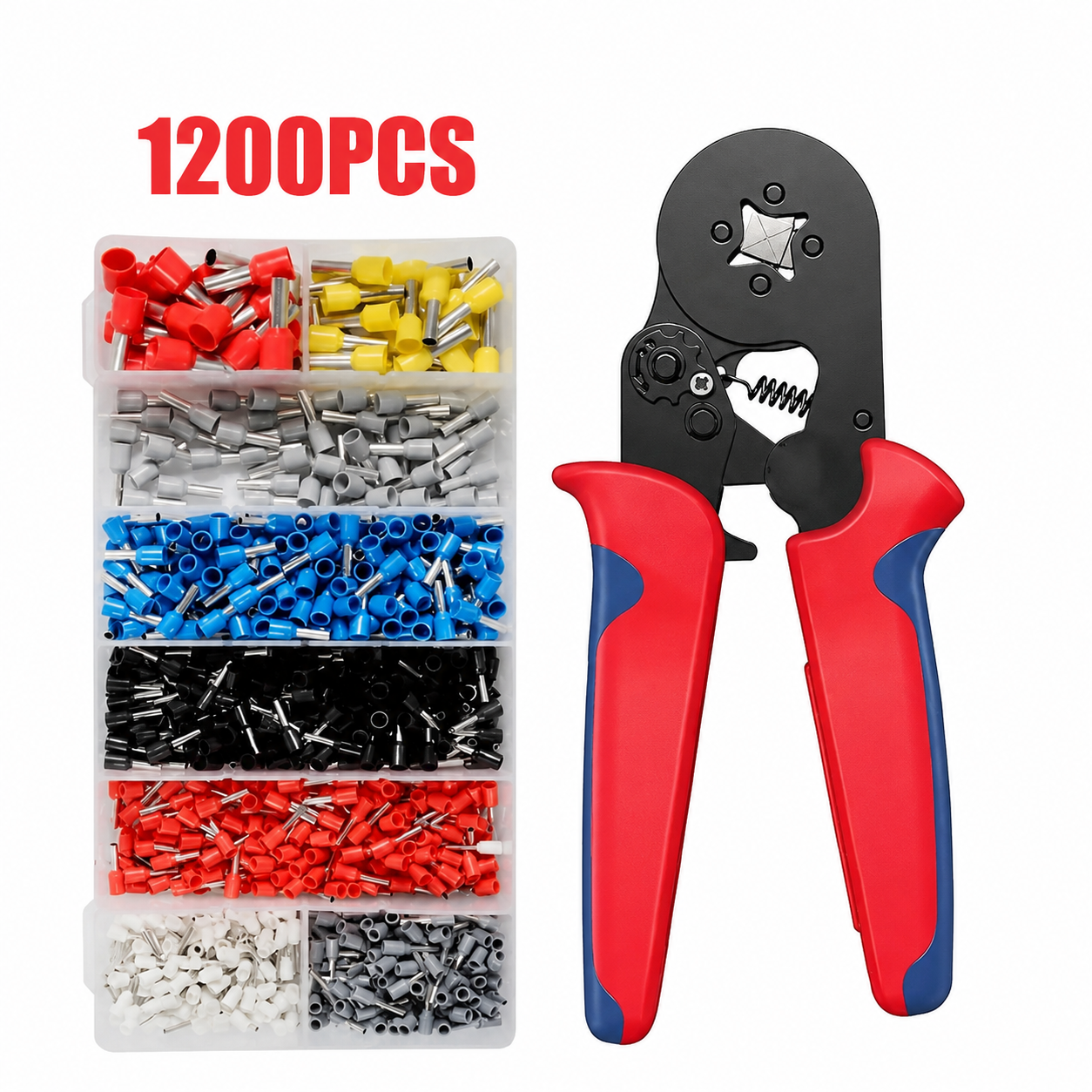Wire Crimping Tool Kit with 1200 Insulated Terminals