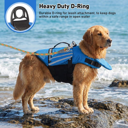 Dog Life Jacket with Chin Float and Handle