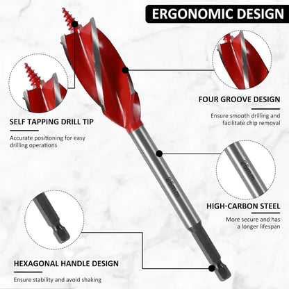 8‑Pack High‑Carbon‑Steel Wood‑Boring Tool Kit
