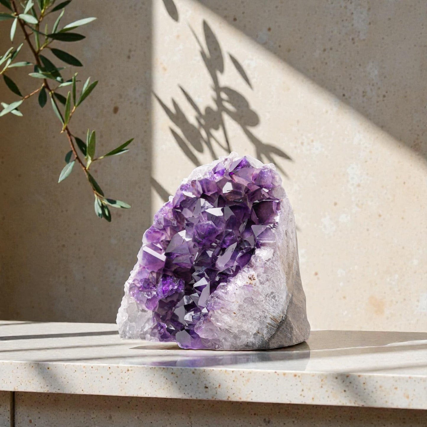 Natural Raw Amethyst Cluster | Calming Space Energy & Feng Shui Healing Decor for Mindfulness Room