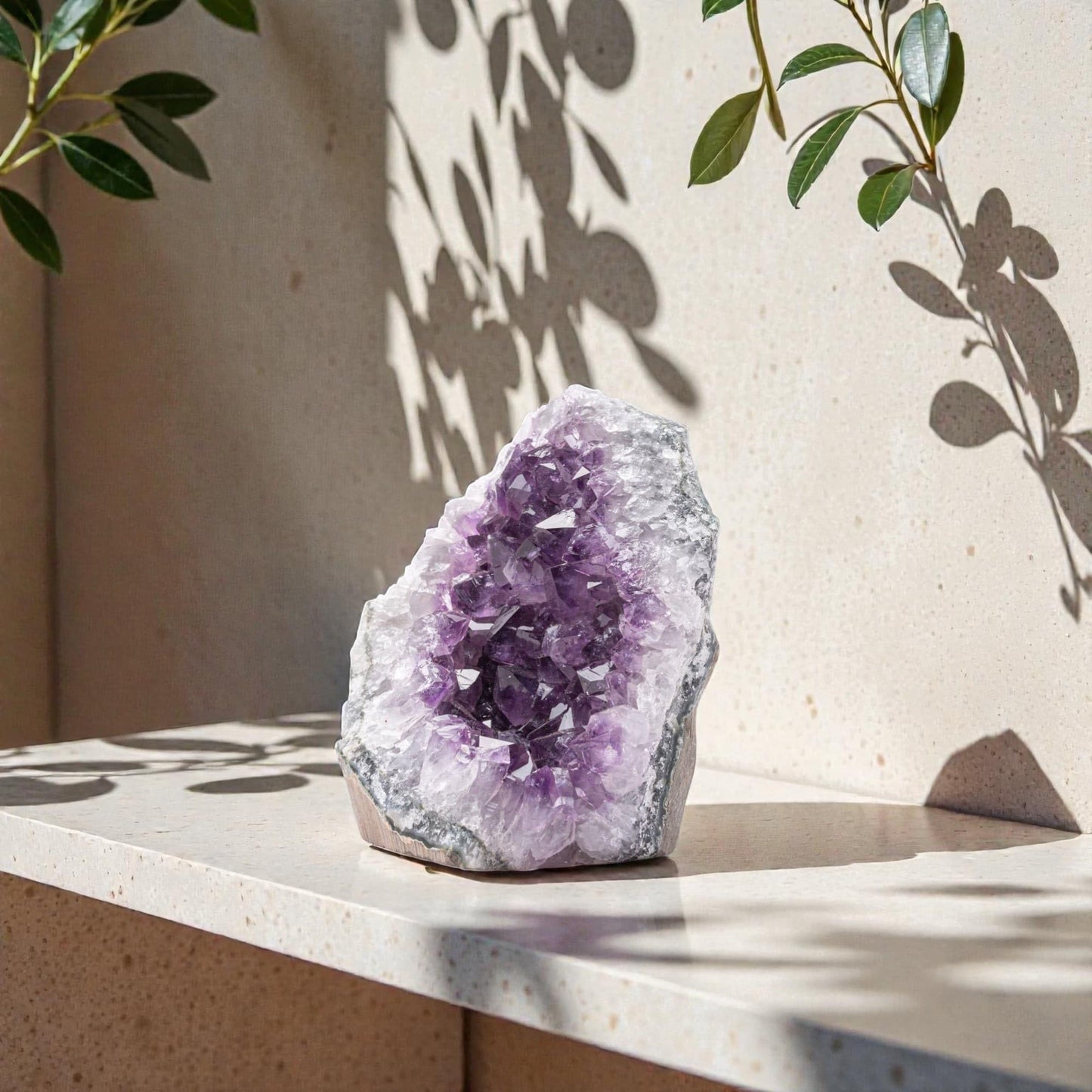 Natural Raw Amethyst Cluster | Calming Space Energy & Feng Shui Healing Decor for Mindfulness Room
