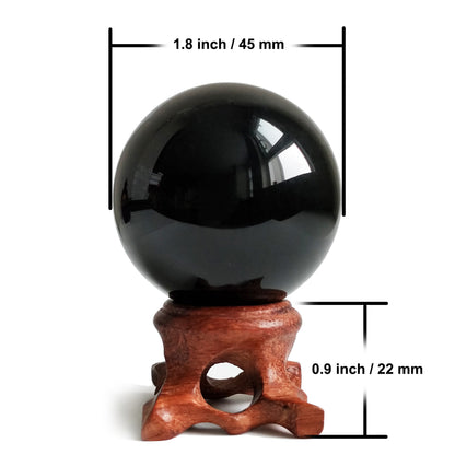 Natural Black Obsidian Crystal Ball for Scrying, Feng Shui & Energy Protection