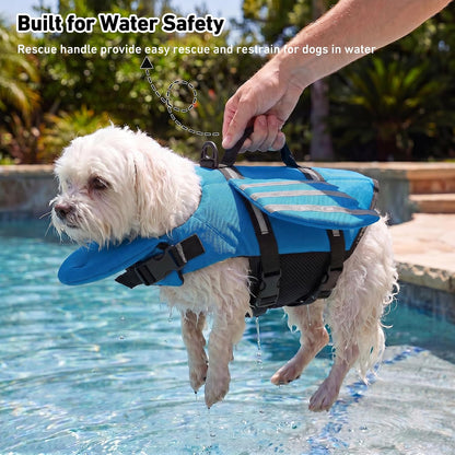 Dog Life Jacket with Chin Float and Handle