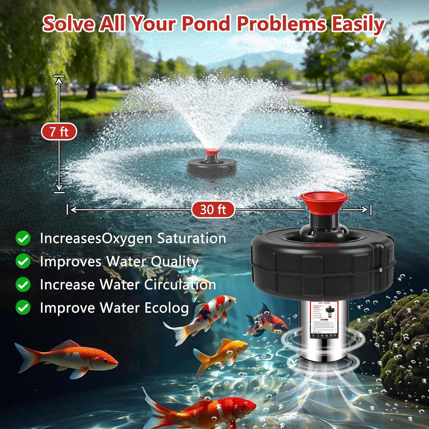 Pond Fountain Aerator