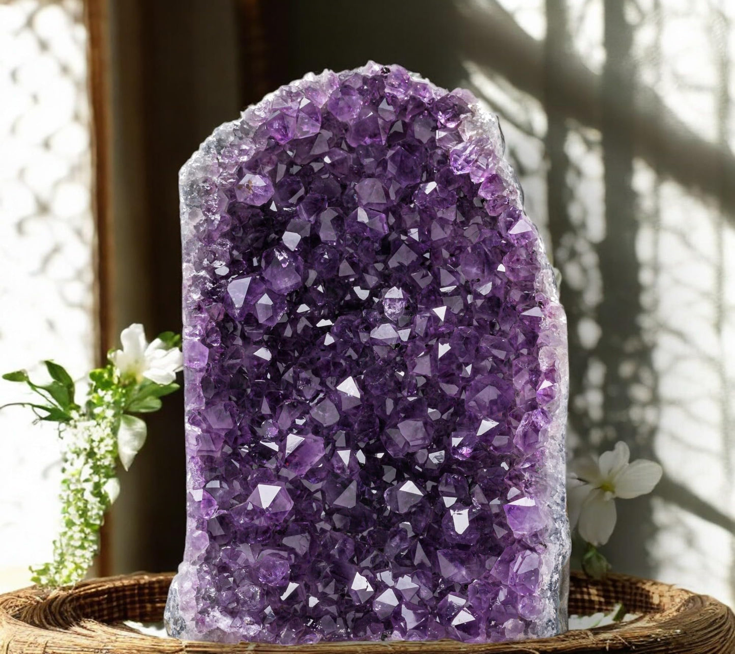 Natural Raw Amethyst Cluster | Calming Space Energy & Feng Shui Healing Decor for Mindfulness Room