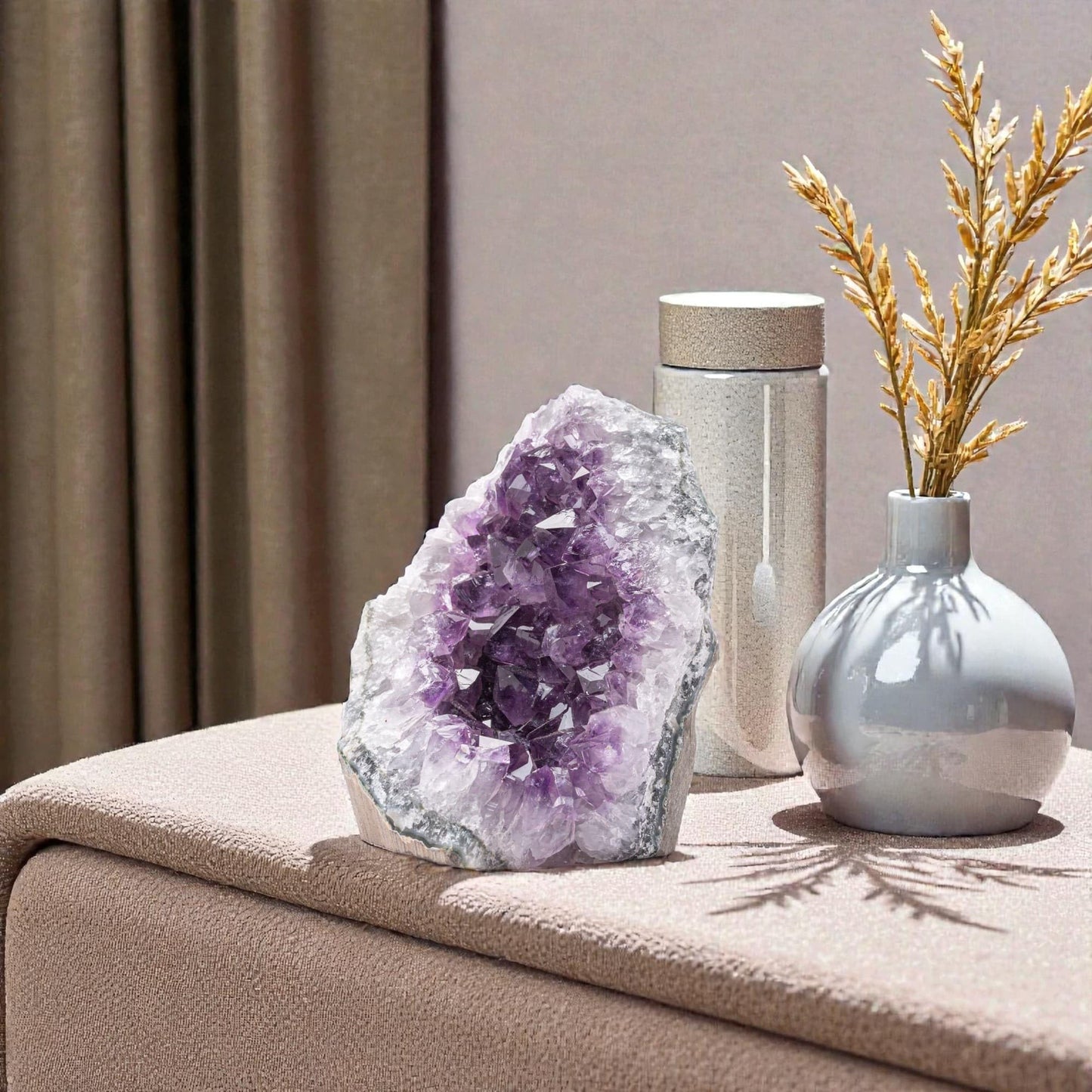 Natural Raw Amethyst Cluster | Calming Space Energy & Feng Shui Healing Decor for Mindfulness Room