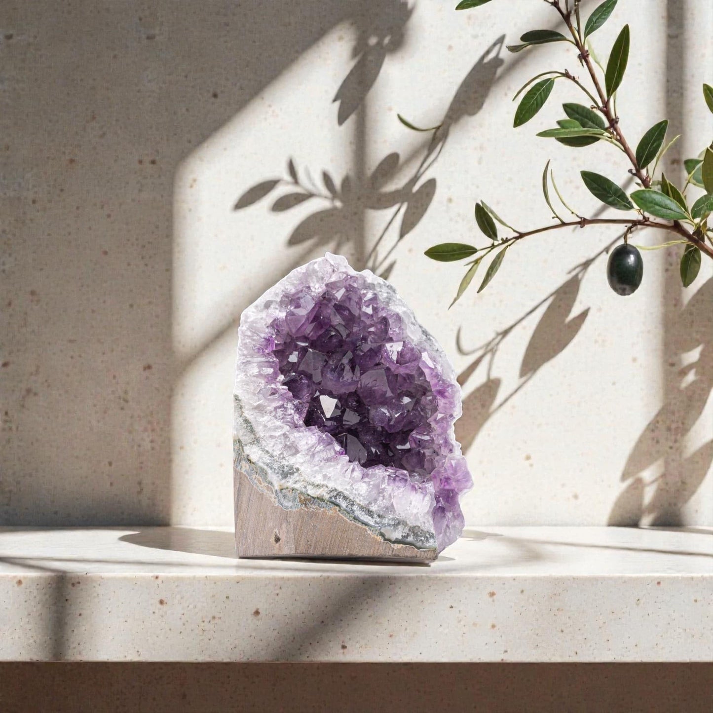 Natural Raw Amethyst Cluster | Calming Space Energy & Feng Shui Healing Decor for Mindfulness Room