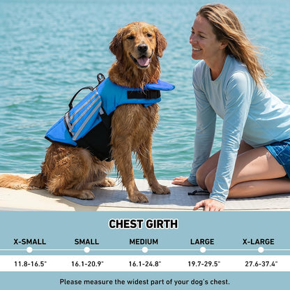 Dog Life Jacket with Chin Float and Handle