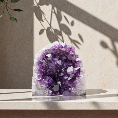 Natural Raw Amethyst Cluster | Calming Space Energy & Feng Shui Healing Decor for Mindfulness Room