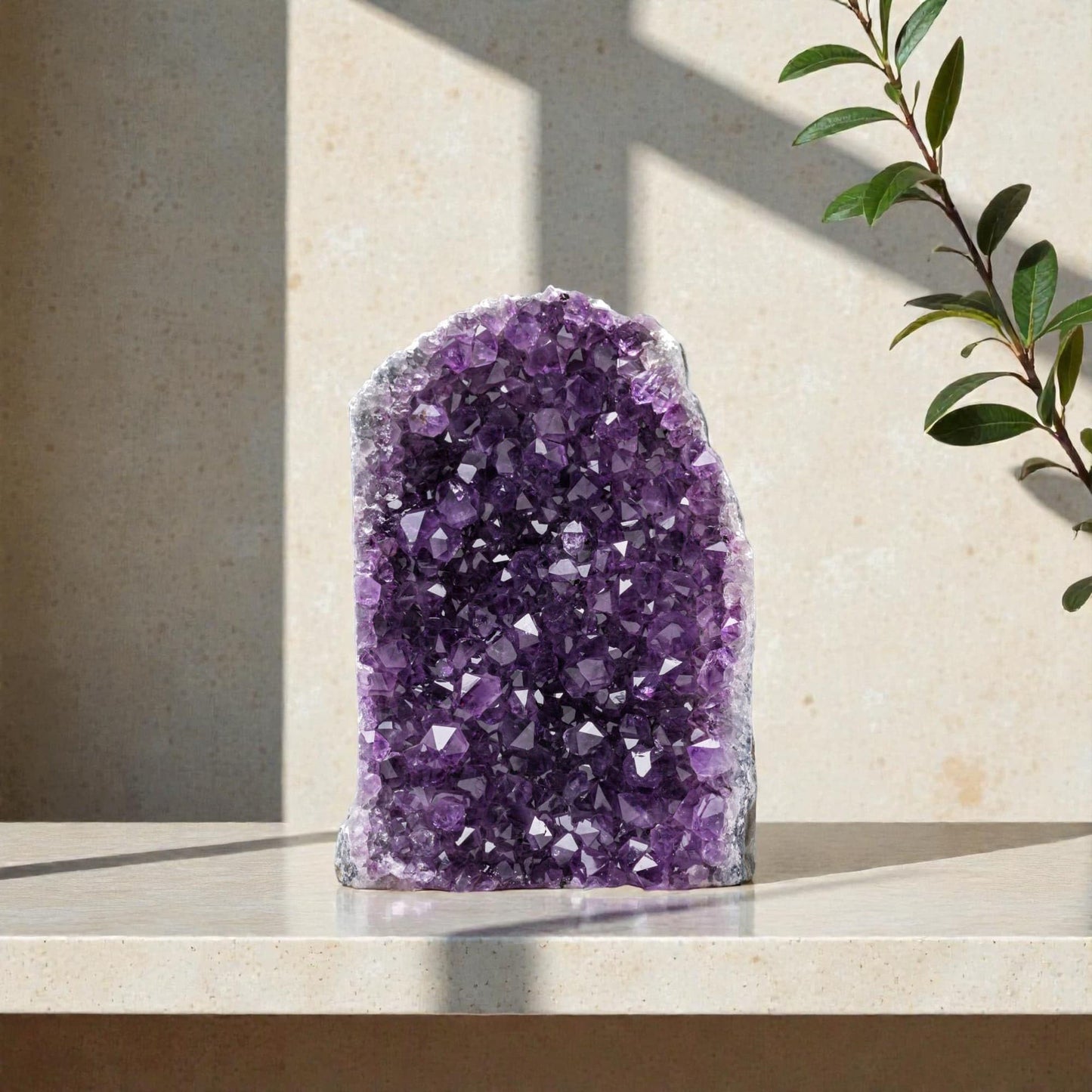 Natural Raw Amethyst Cluster | Calming Space Energy & Feng Shui Healing Decor for Mindfulness Room