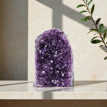 Natural Raw Amethyst Cluster | Calming Space Energy & Feng Shui Healing Decor for Mindfulness Room
