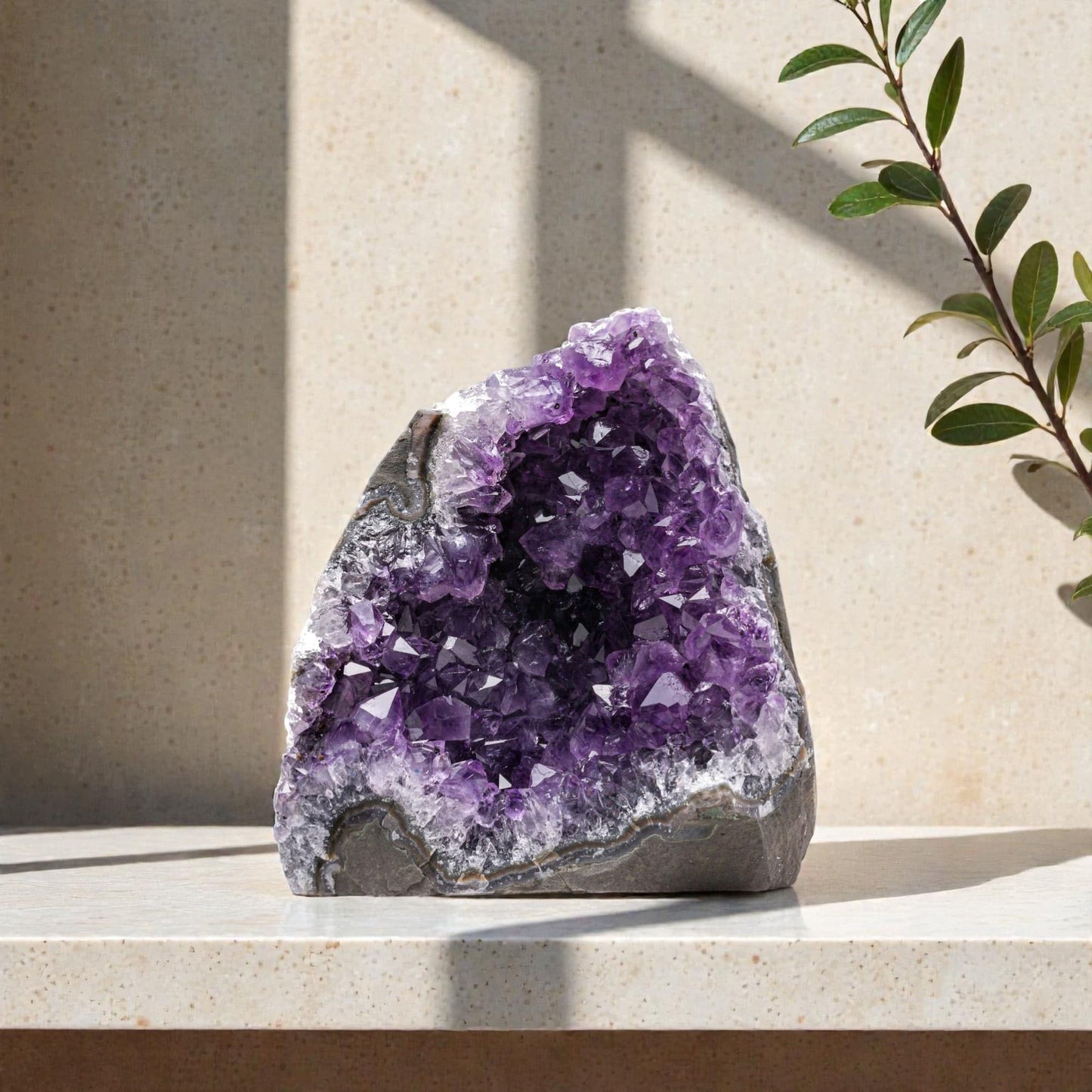 Natural Raw Amethyst Cluster | Calming Space Energy & Feng Shui Healing Decor for Mindfulness Room