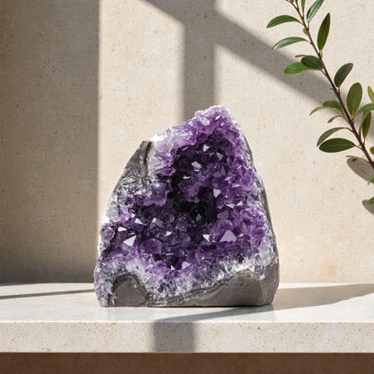 Natural Raw Amethyst Cluster | Calming Space Energy & Feng Shui Healing Decor for Mindfulness Room
