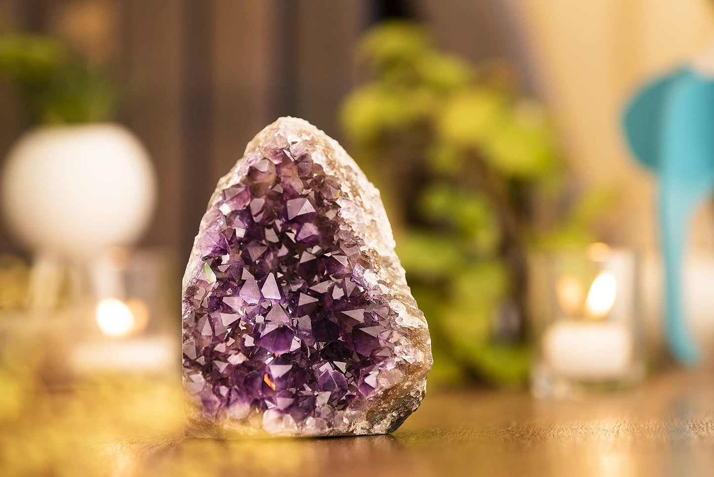 Natural Raw Amethyst Cluster | Calming Space Energy & Feng Shui Healing Decor for Mindfulness Room