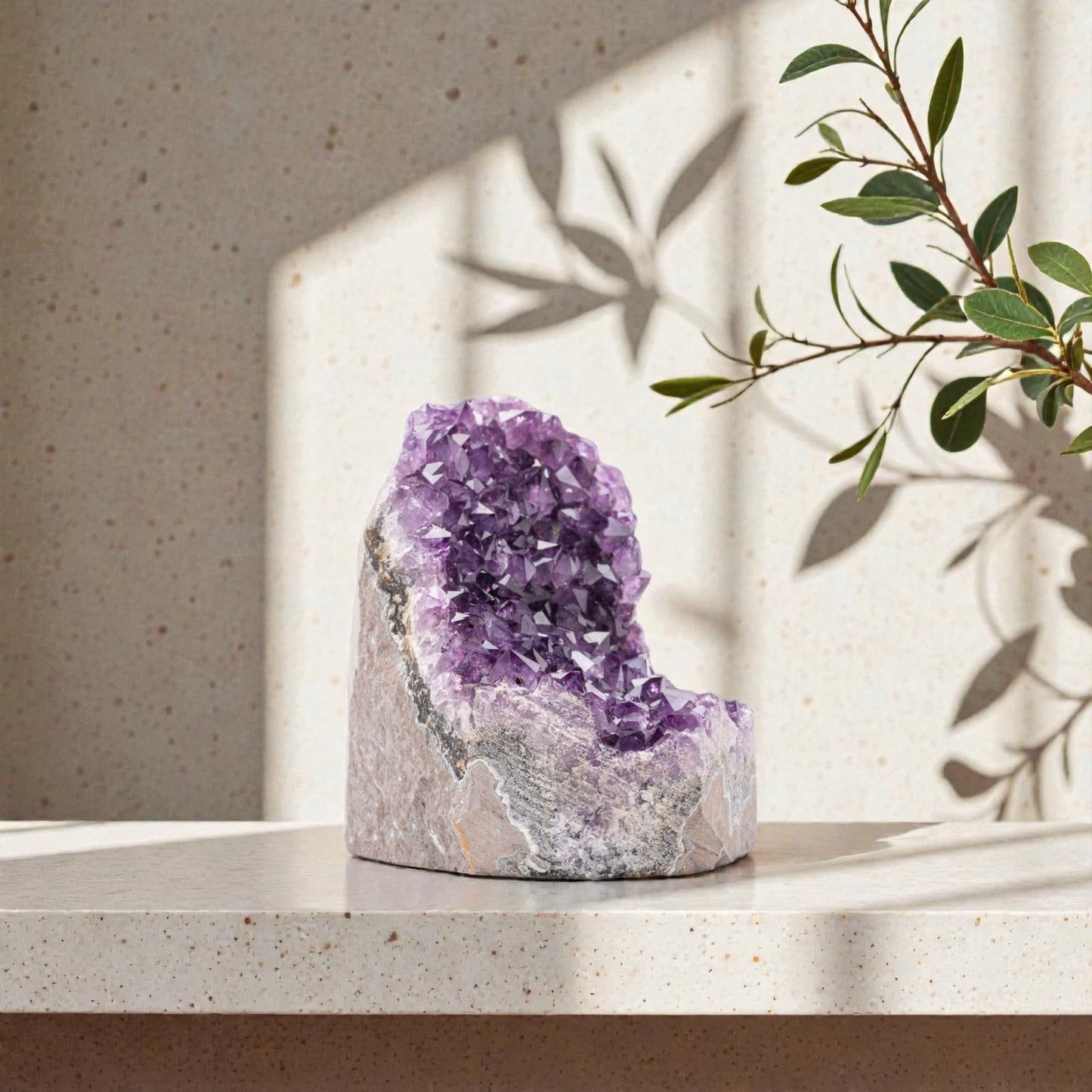 Natural Raw Amethyst Cluster | Calming Space Energy & Feng Shui Healing Decor for Mindfulness Room