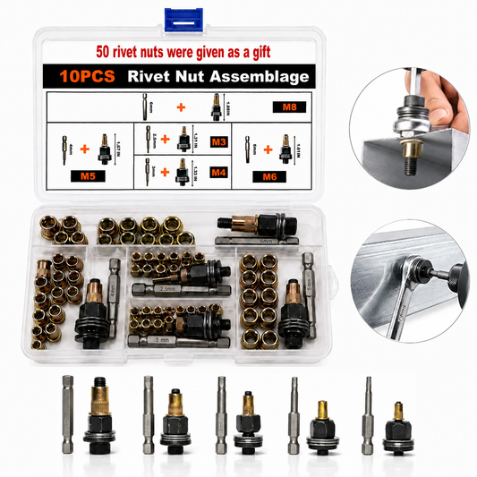 Head Rivet Nut Tool M3-M8 Carbon Steel Rivnut Kit for Automotive Repair
