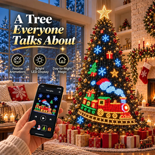 🎄 Light up your Christmas tree with dynamic holiday magic! 🎅 Smart DIY LED Christmas tree string lights