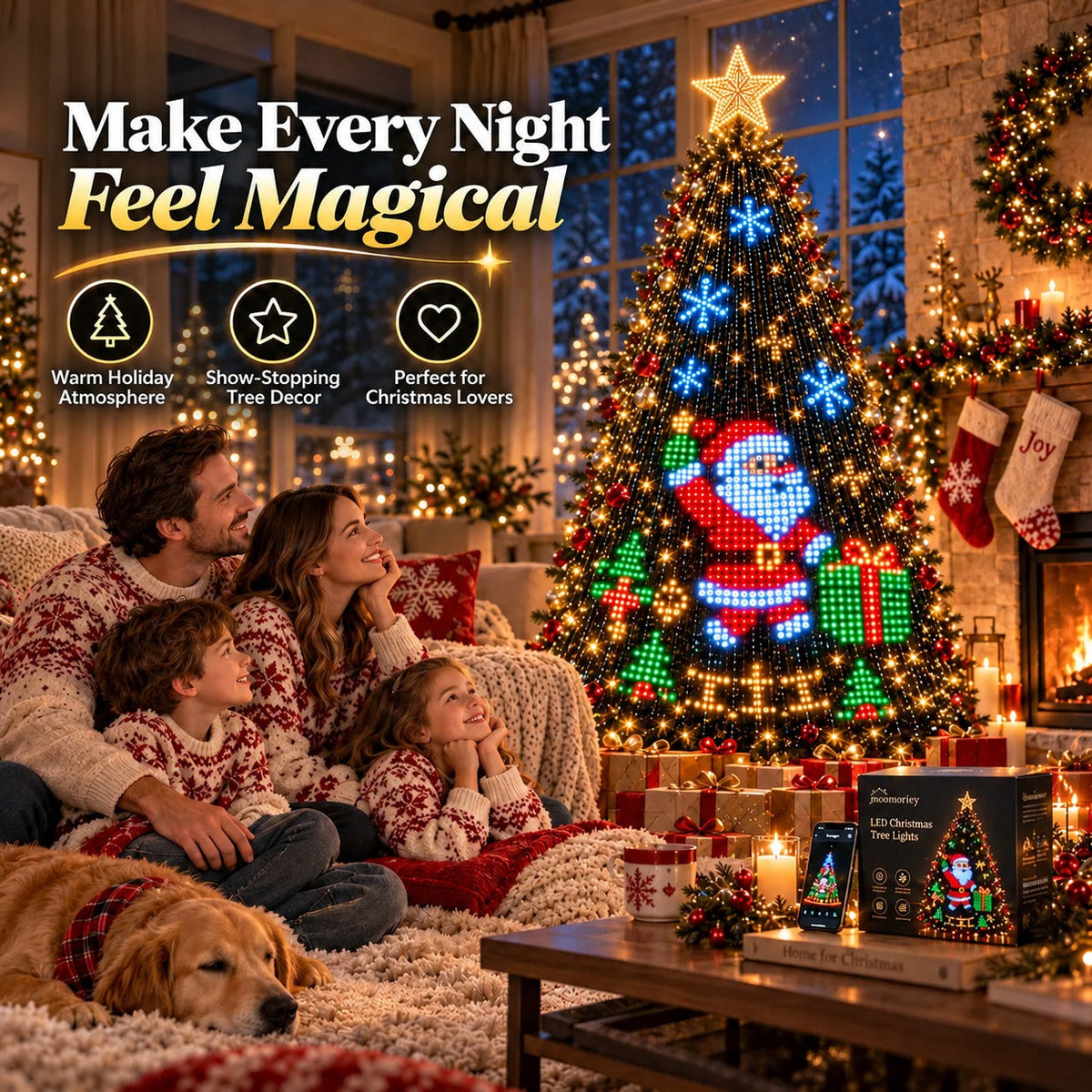 🎄 Light up your Christmas tree with dynamic holiday magic! 🎅 Smart DIY LED Christmas tree string lights
