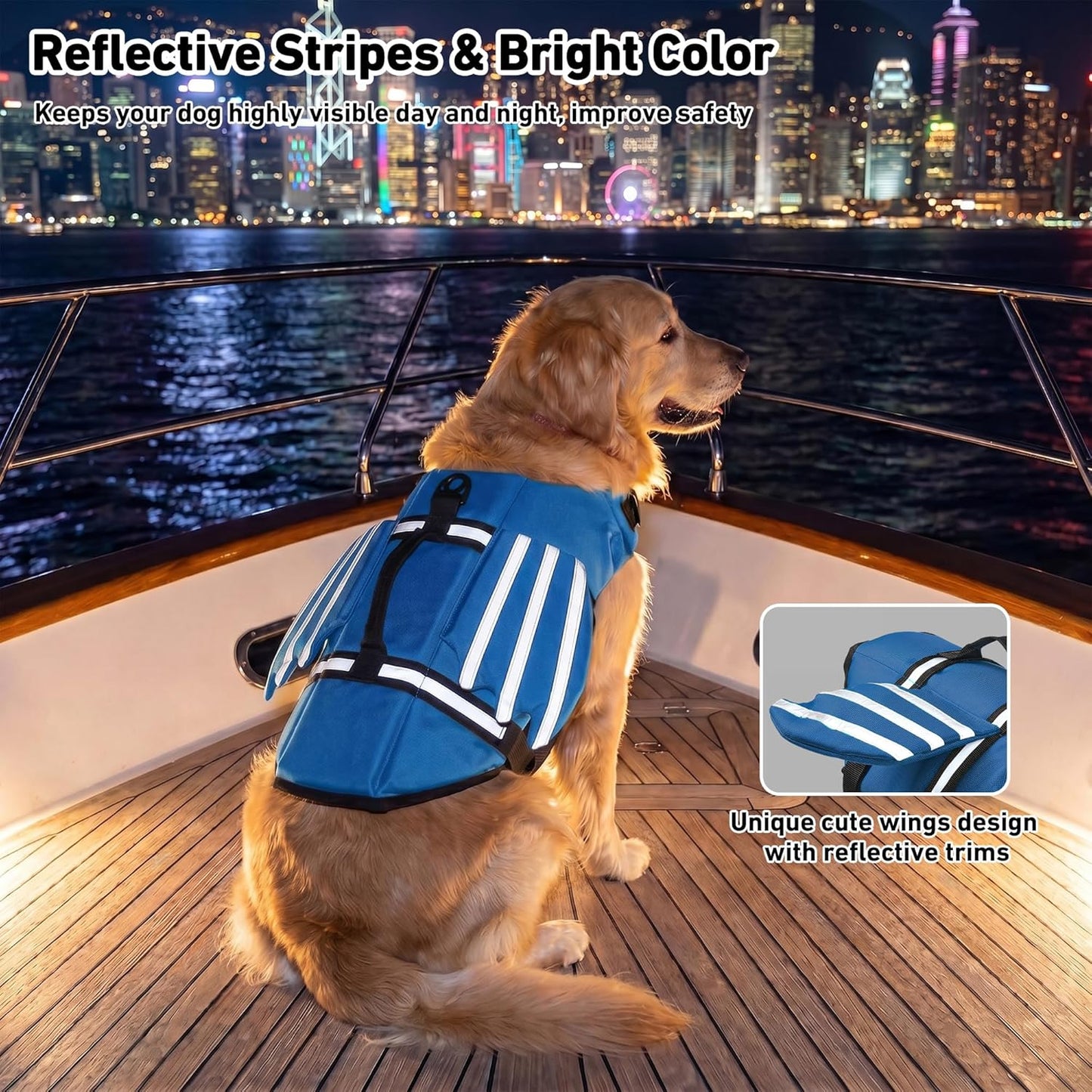 Dog Life Jacket with Chin Float and Handle
