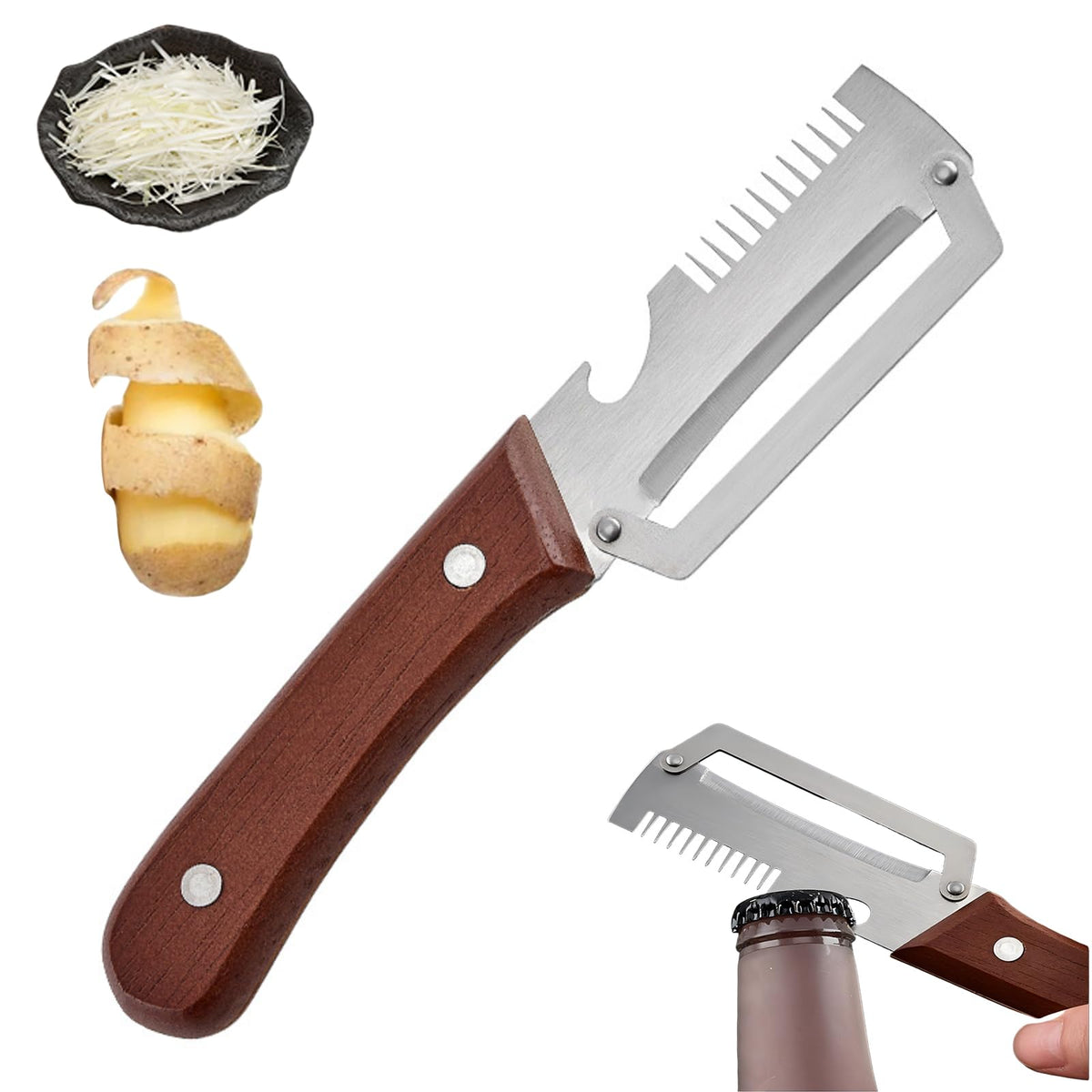 🎁3-in-1 Scallion Shredder & Peeler Kitchen Tool