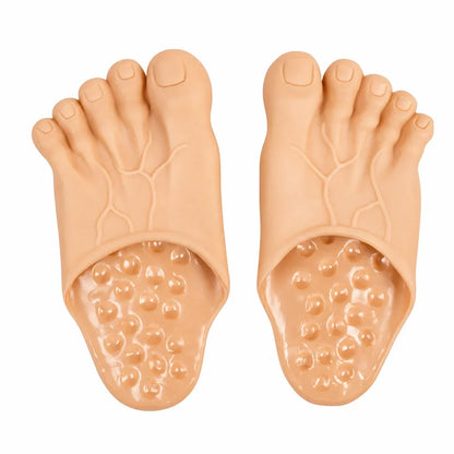 🔥 50% OFF-😂 Realistic Barefoot Slippers – Funny Giant Toe Slides, Hilarious Prank Gift 👣