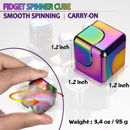 Precision Metal Fidget Cube Spinner – Ultra-Silent Anti-Anxiety Pocket & Desk Stress Toy