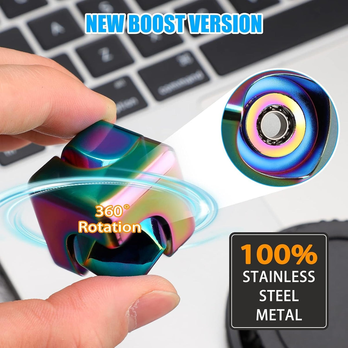 Precision Metal Fidget Cube Spinner – Ultra-Silent Anti-Anxiety Pocket & Desk Stress Toy