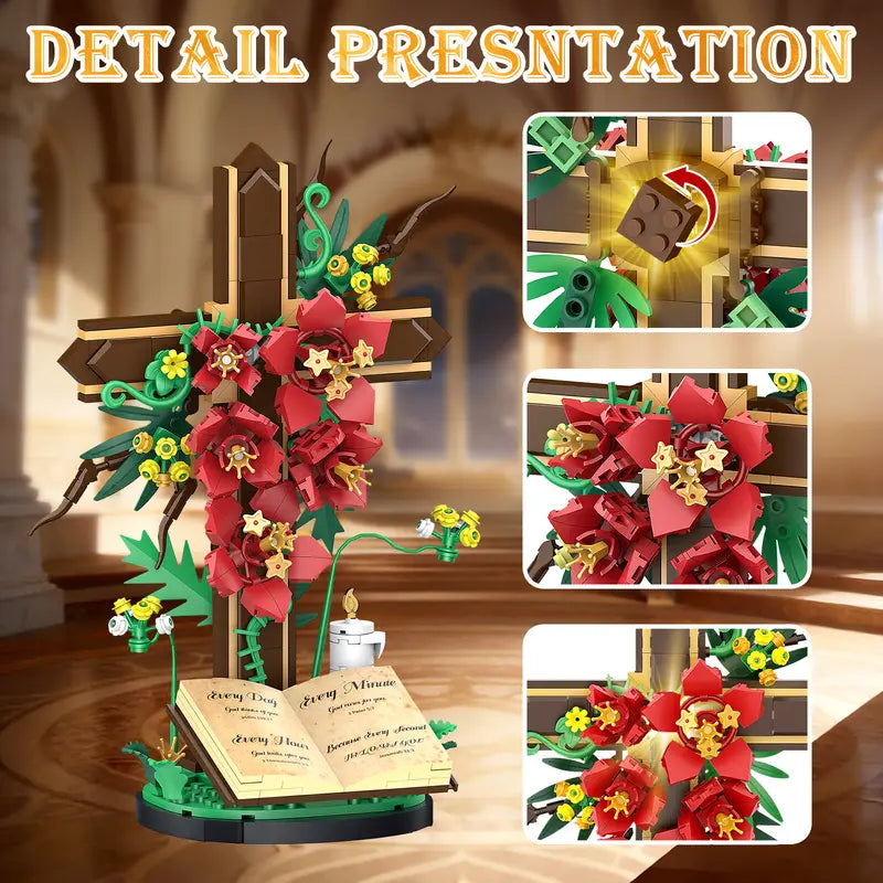 Jesus Cross Flower Building Set