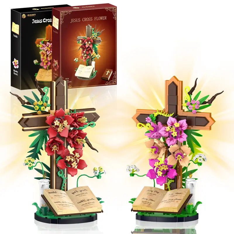 Jesus Cross Flower Building Set