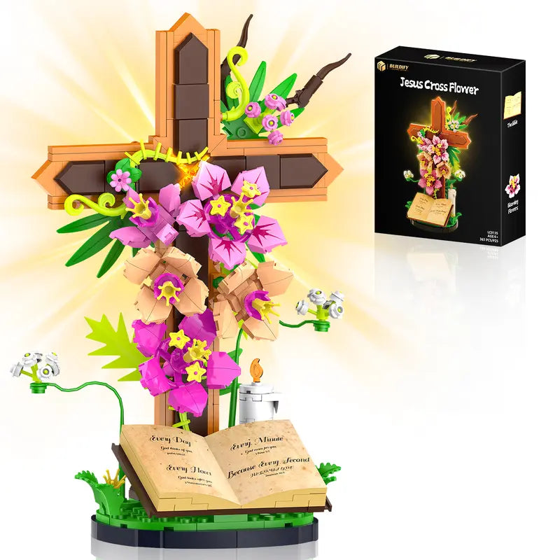 Jesus Cross Flower Building Set