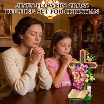 Jesus Cross Flower Building Set