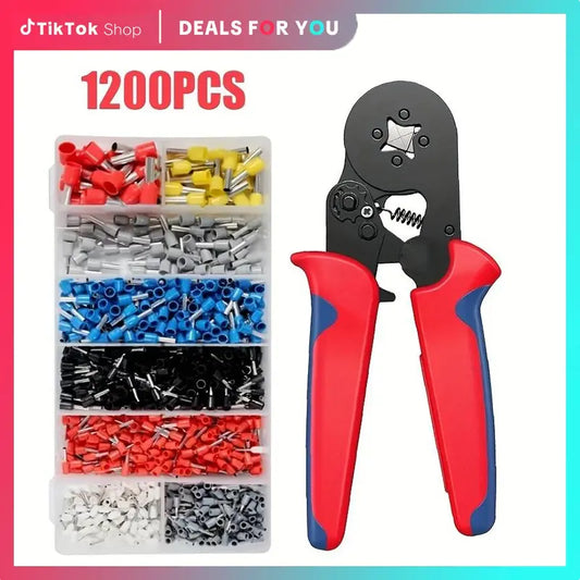 Wire Crimping Tool Kit with 1200 Insulated Terminals