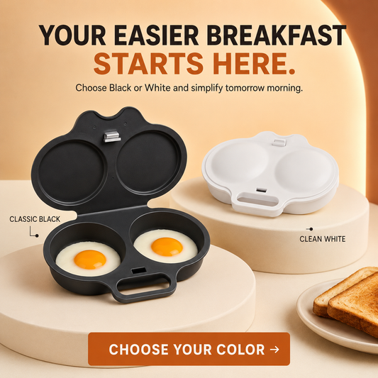 🥚✨ BUY 1 GET 1 FREE! Dual-Cavity Microwave Egg Poacher | Quick & Healthy Breakfast in Minutes 🍳