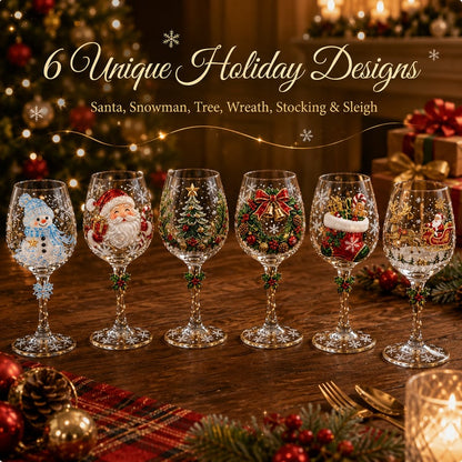 🔥 Last Day 52% OFF🥂Christmas 3D Wine Glass Collection Gift Box Set ✨