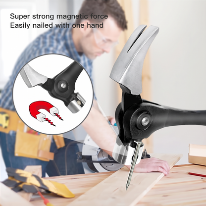 16oz Adjustable Nail Puller Hammer, Magnetic Nail Starter