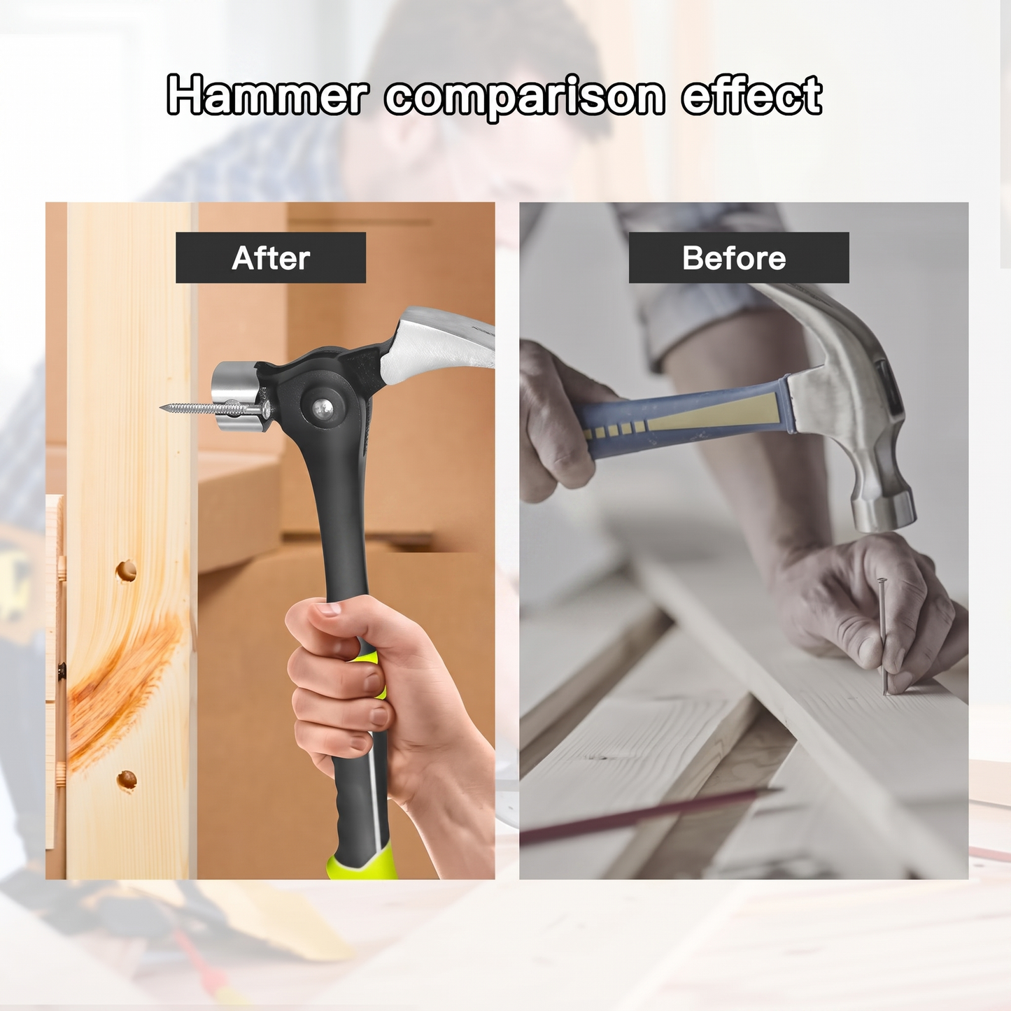 16oz Adjustable Nail Puller Hammer, Magnetic Nail Starter